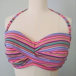 Victoria's Secret 'Knockout' Multicolor Striped Bandeau Bikini Top 36DD
